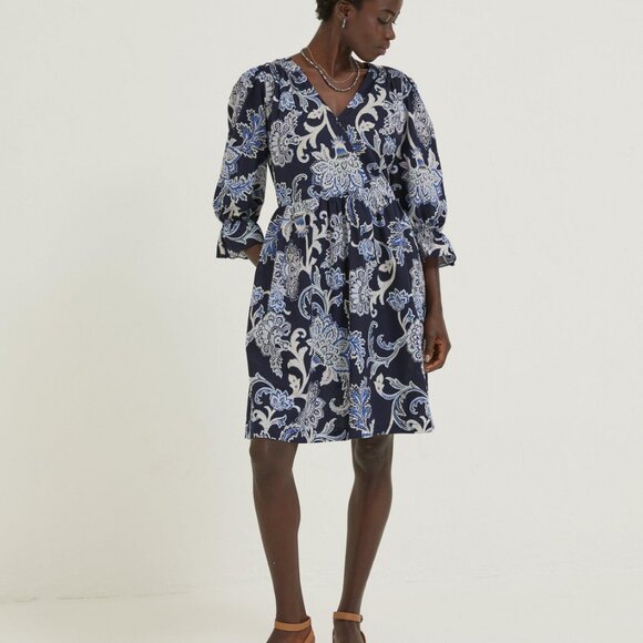 NWT Fat Face Maddox Palace Floral Navy Wrap Dress 10 - Picture 1 of 13